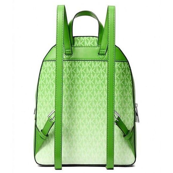 New Michael Kors Jaycee Medium Ombré Signature Logo Backpack Jungle Green - Picture 5 of 5